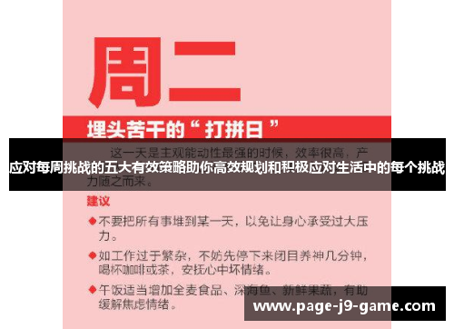 应对每周挑战的五大有效策略助你高效规划和积极应对生活中的每个挑战